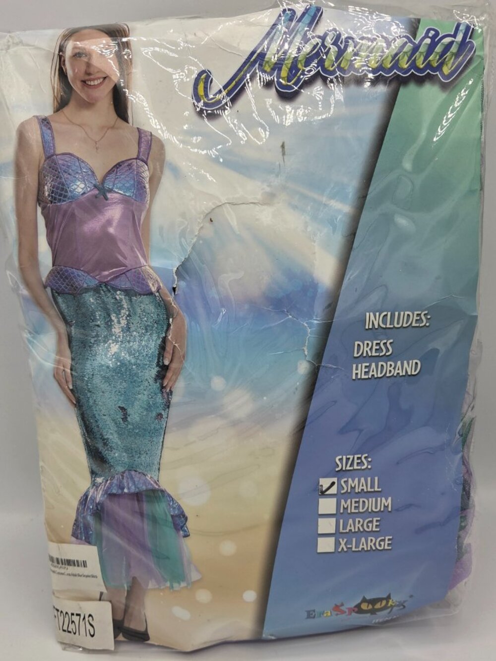 Mermaid Adult Costume – Size Small – Dress & Headband Set - Picture 4 of 4